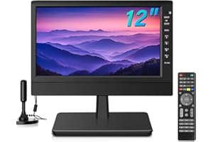 Feihe 12-Inch Portable Small TV with HD Display, HDMI and USB Ports | Built-in Digital Tuner and Compact Design for Home, Kitchen, RV, and Travel Use（Not Smart TV）