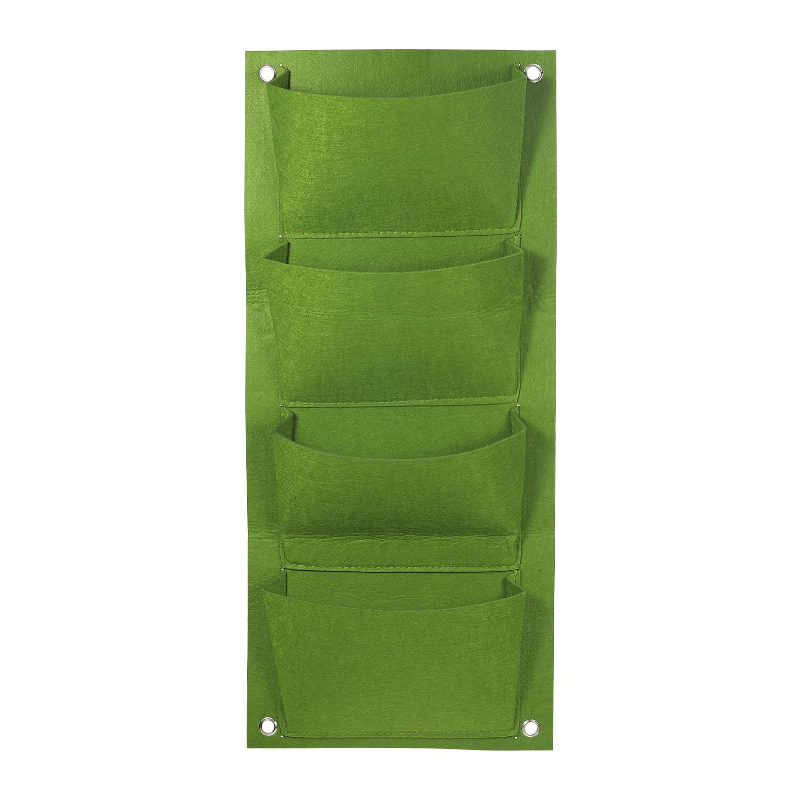 PATIKIL 4 Pockets Vertical Hanging Grow Bags, Wall Hanging Planter Bags Wall-Mounted Felt Fabric Planting Grow Bags for Garden Home Decoration, Green