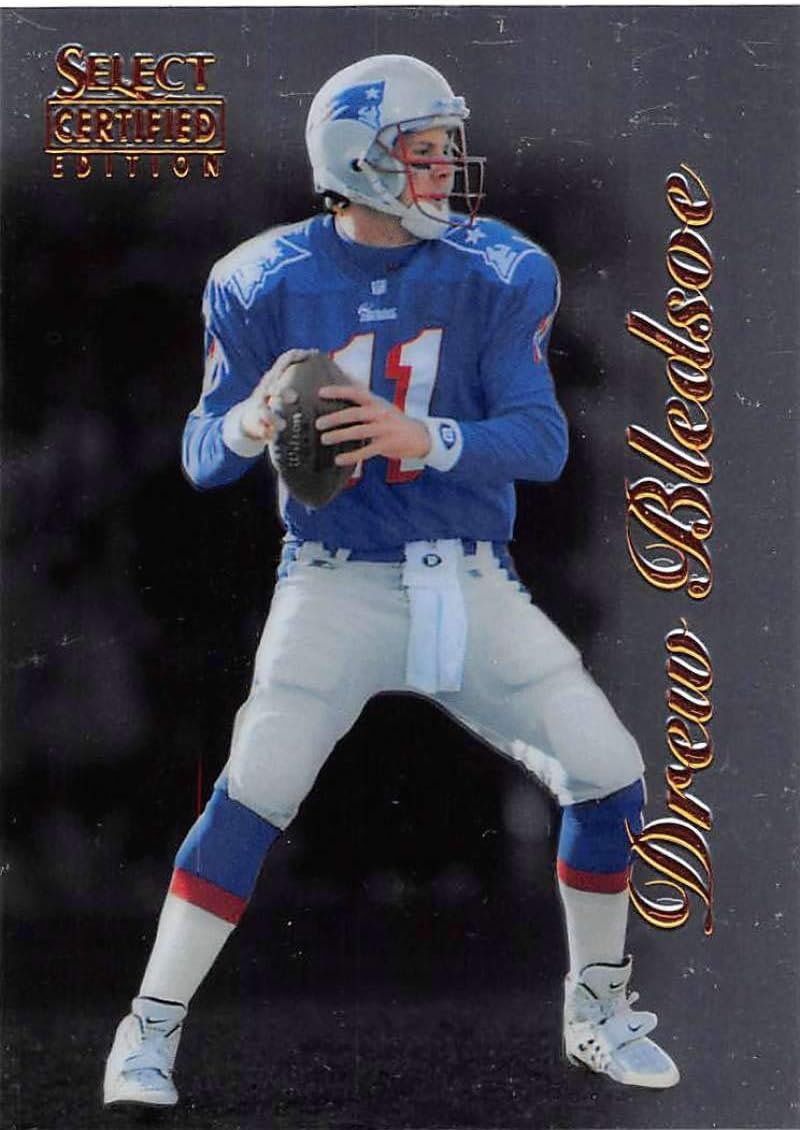 Amazon Com 1996 Select Certified Football 45 Drew Bledsoe New England Patriots Official Nfl Trading Card From Pinnacle Collectibles Fine Art