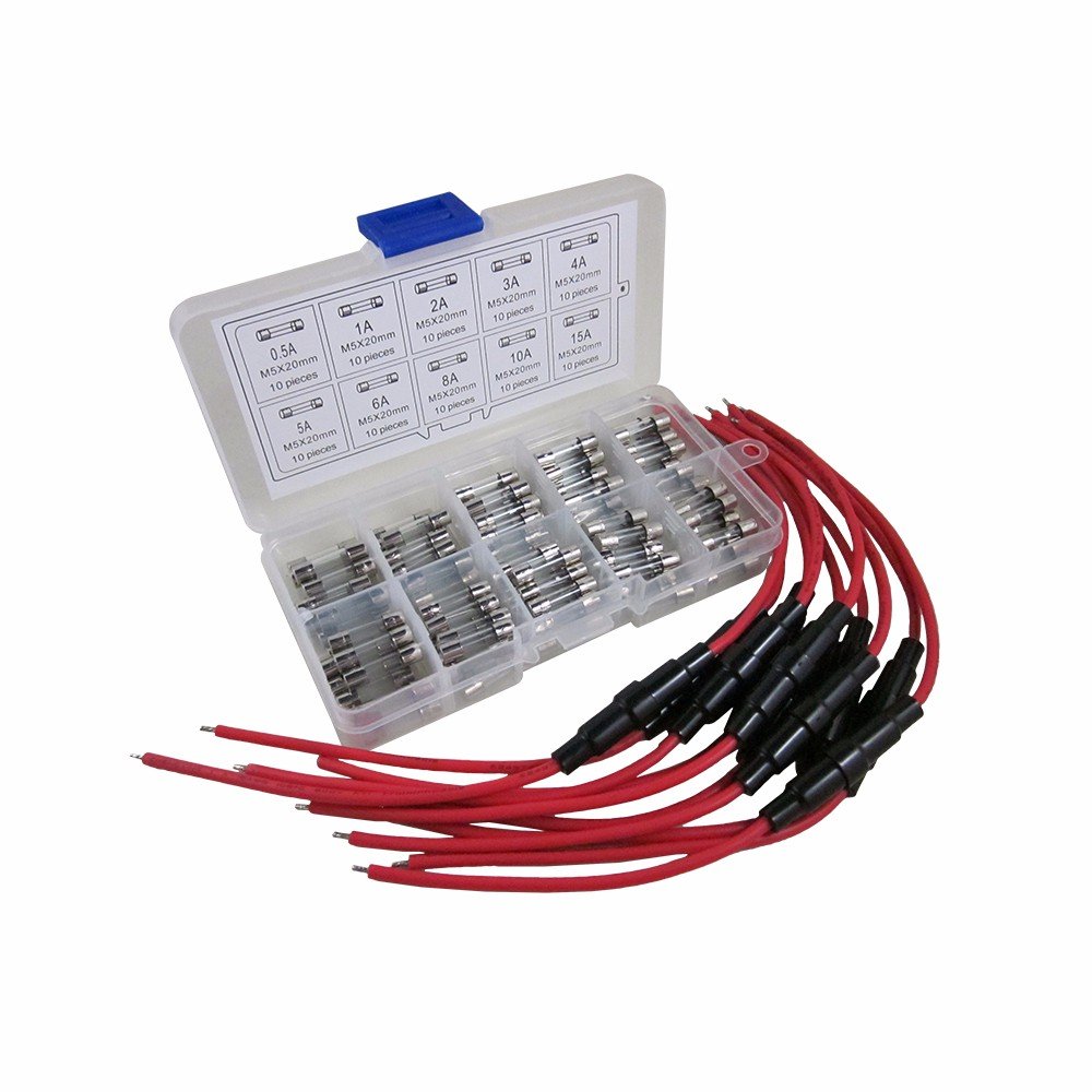 DIGITEN 5x20mm AGC Fuse Holder Inline Screw Type with 16 AWG wire