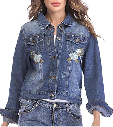 embroidered jean jacket womens