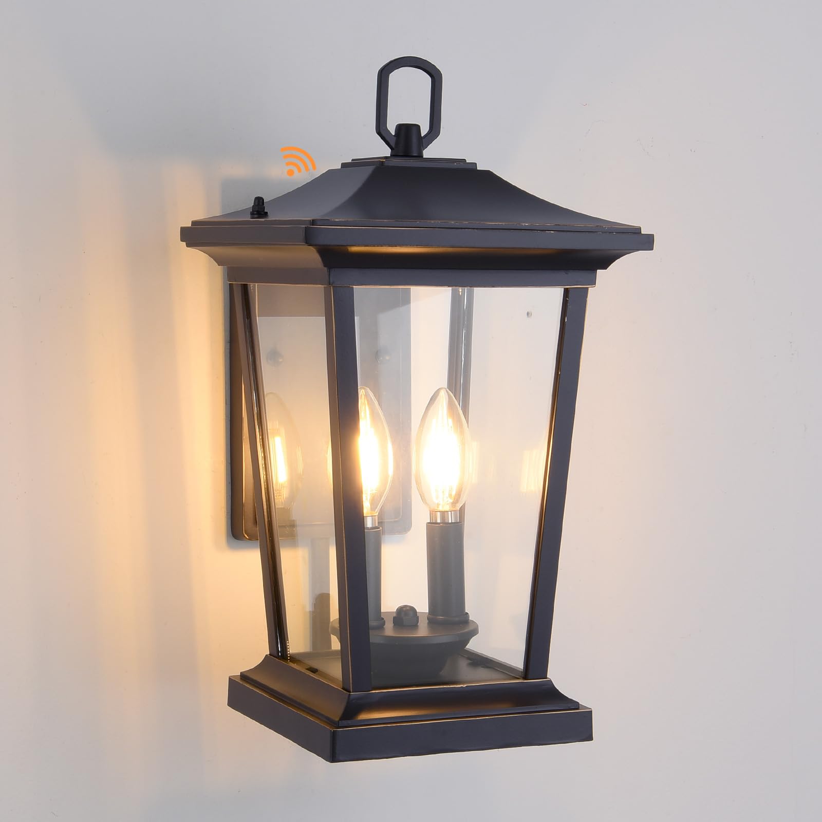 Photo 1 of Smeike Dusk to Dawn Outdoor Wall Sconce Lights, Large Waterproof Exterior Wall Lantern Light Fixture with E12 Base, Oil Rubbed Bronze Wall Mount Light, Outdoor Wall Lights for Porch