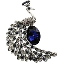 Broche Paon Strass Vert IMINI - Bijou Délicat Pour Femme, Cadeau Élégant