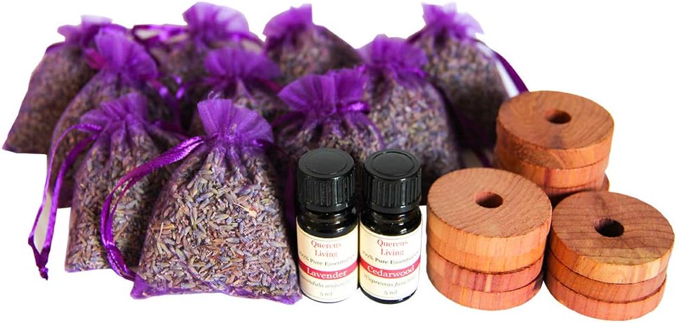 Quercus Living Moth Repellent Cedarwood Rings, Lavender Bags, 2 x Essential Oils Anti Moth, Premium Quality - Image 3