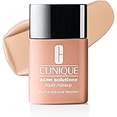 Clinique Acne Solutions Liquid Foundation Makeup With Salicylic Acid For Dry Combination to Oily Skin Types | Medium Coverage, Natural Matte Finish