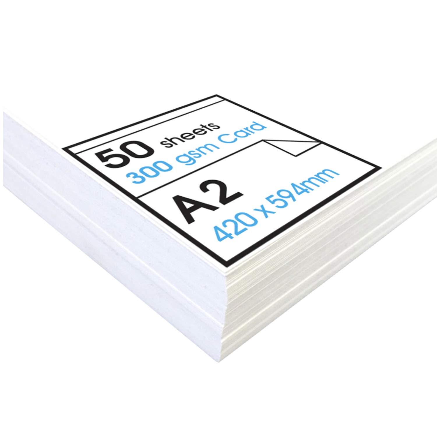 Artway Studio – A2 ‘High’ White Card - Ideal for Presentation, Display, Mounting and Card Stock – 300gsm - A2 (50 Sheets)