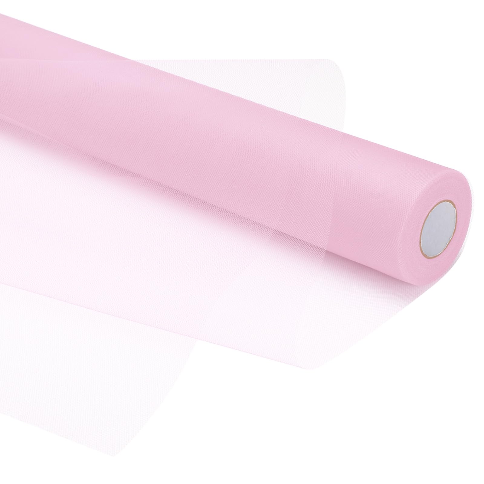 PATIKIL Tulle Fabric Rolls, 24 Inch by 50 Yards Fabric Spool Tulle Ribbon Netting Bolt for DIY Crafts Wedding Party Decorations, Tutu Skirts, Table Skirt, Gift Wrapping, Pink