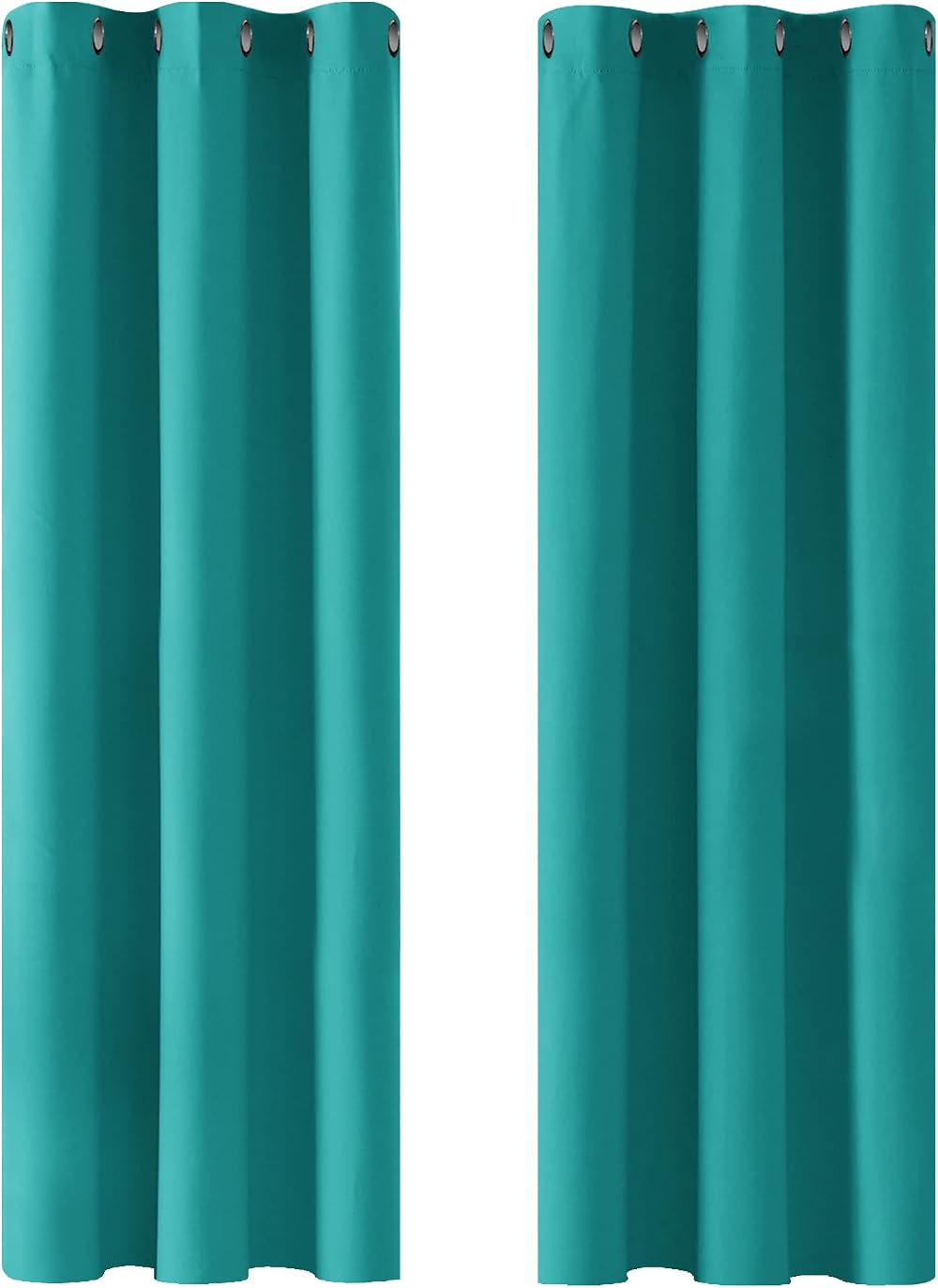 Deconovo Noise Reduction Curtains Eyelet Blackout Turquoise 42 x 72 in 2 Panels