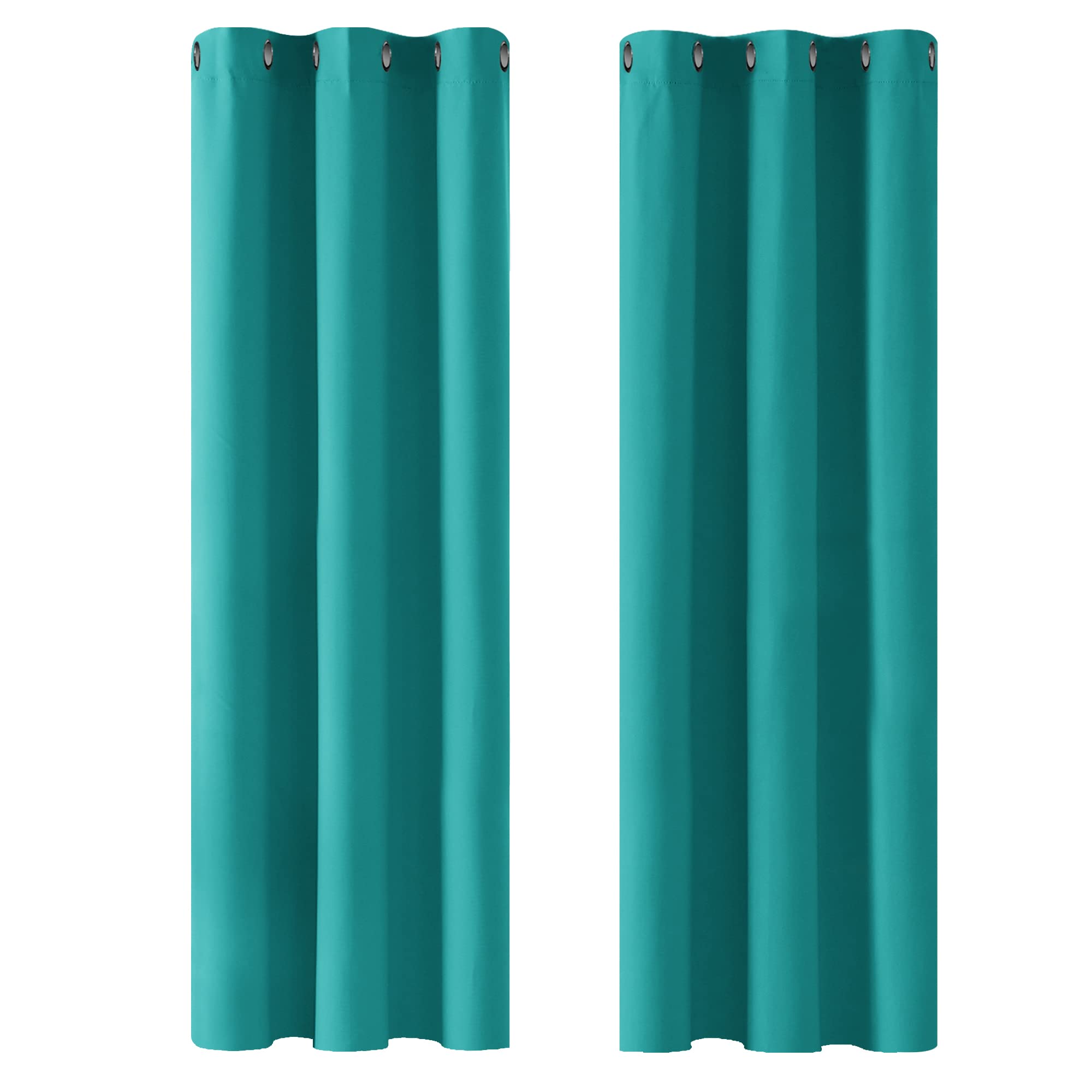 Deconovo Noise Reducation Curtains Eyelet Blackout Curtains Blackout Ring Top Curtains Nursery Curtains for Wedding Turquoise 42 x 72 Inch 2 Panels