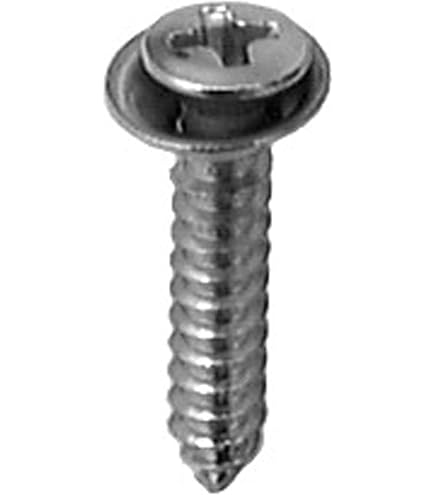 50 Pack #8 Phillips Oval Head Screws With Cup Washers, Stainless Steel