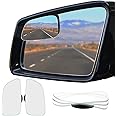 Ampper Large Rear View Blind Spot Mirror, Frameless HD Glass Convex Wide Angle Stick on Wing Blindspot Mirror Rearview Car Mirror for Car SUV and Truck (Pack of 2)
