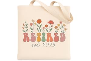 Retirement Gift for Women, Canvas Tote Bag with DIY Year Design, Elegant Gift Packaging “A NEW CHAPTER”, Great Farewell & Ret