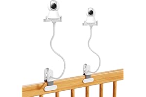 Flexible Baby Monitor Mount, Universal Goose Neck Holder Compatible with HelloBaby HB6550/HB65/HB66/HB6560, Secure Clamp & 1/