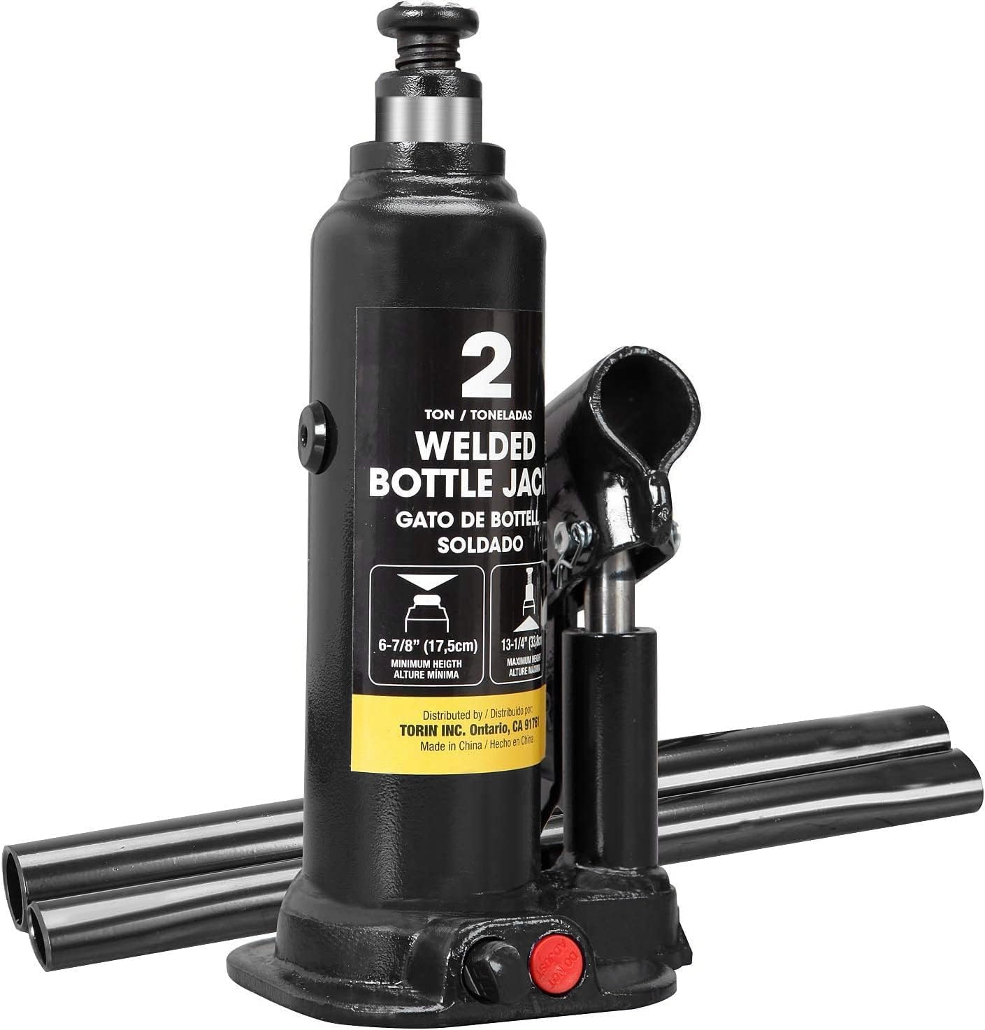 Photo 1 of BIG RED 2 Ton (4,000 LBs) Torin Welded Hydraulic Car Bottle Jack for Auto Repair and House Lift, Black, AT90203BR