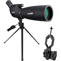 SVBONY SV28 Spotting Scopes with Tripod, 70/80/100mm Angled Spotter Scope with Phone Adapter, Waterproof Fogproof Spotting Sc
