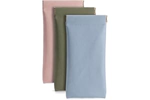 Ldirect 3 Pack Leather Eyeglasses Cases PU Soft Sunglasses Pouch Squeeze Top Portable Glasses Cases for Men Women