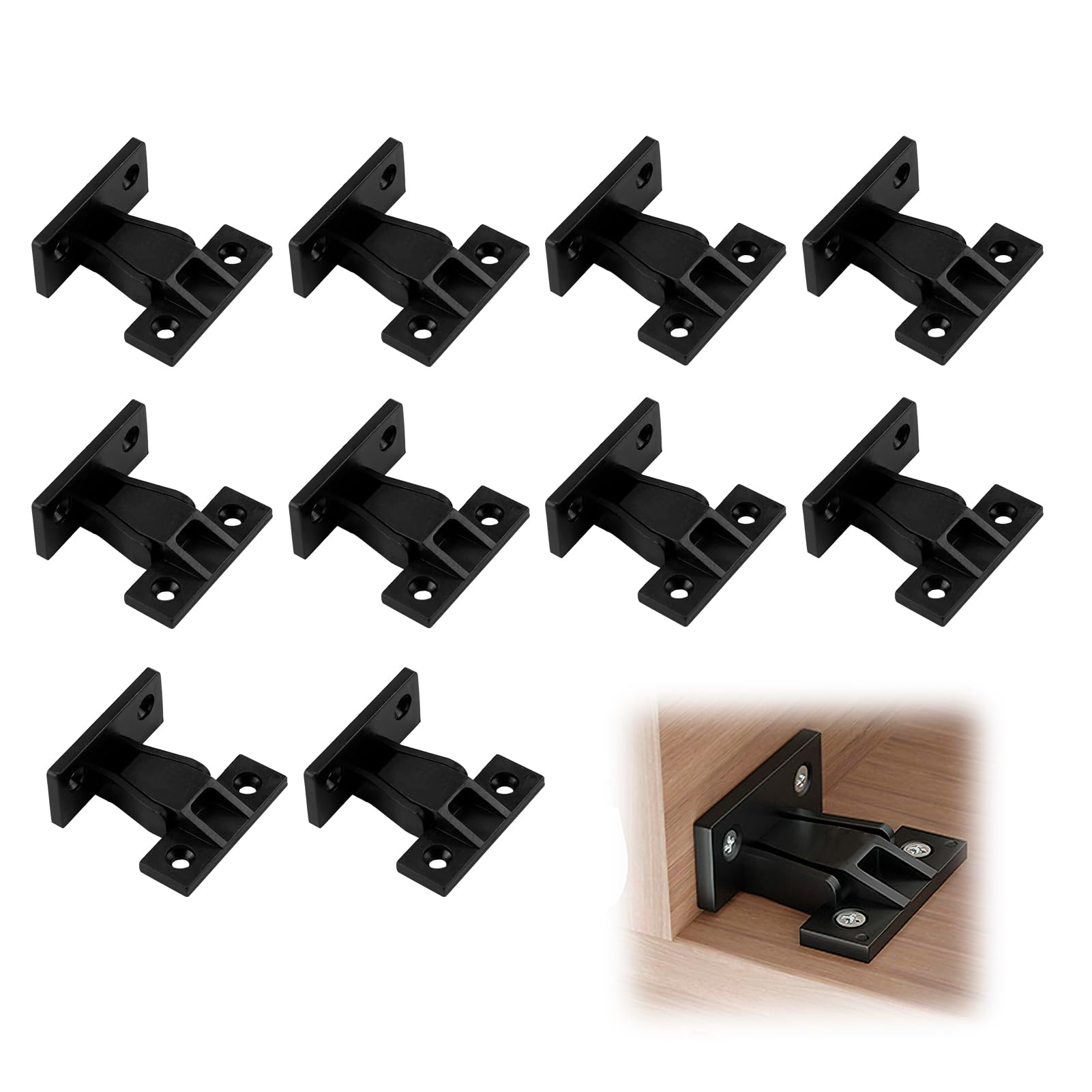 10 X Keku Push in Plinth Fasteners Fittings Press Fit Panel Clips ABS Quick Fitting Furniture Panel Board Connector for Kitchen Cabinets Wardrobe Bed Table