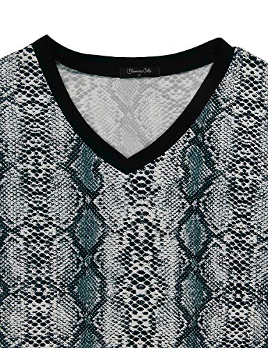 image for BMJL Women's Casual Cute Shirts Leopard Print Tops Basic Short Sleeve 