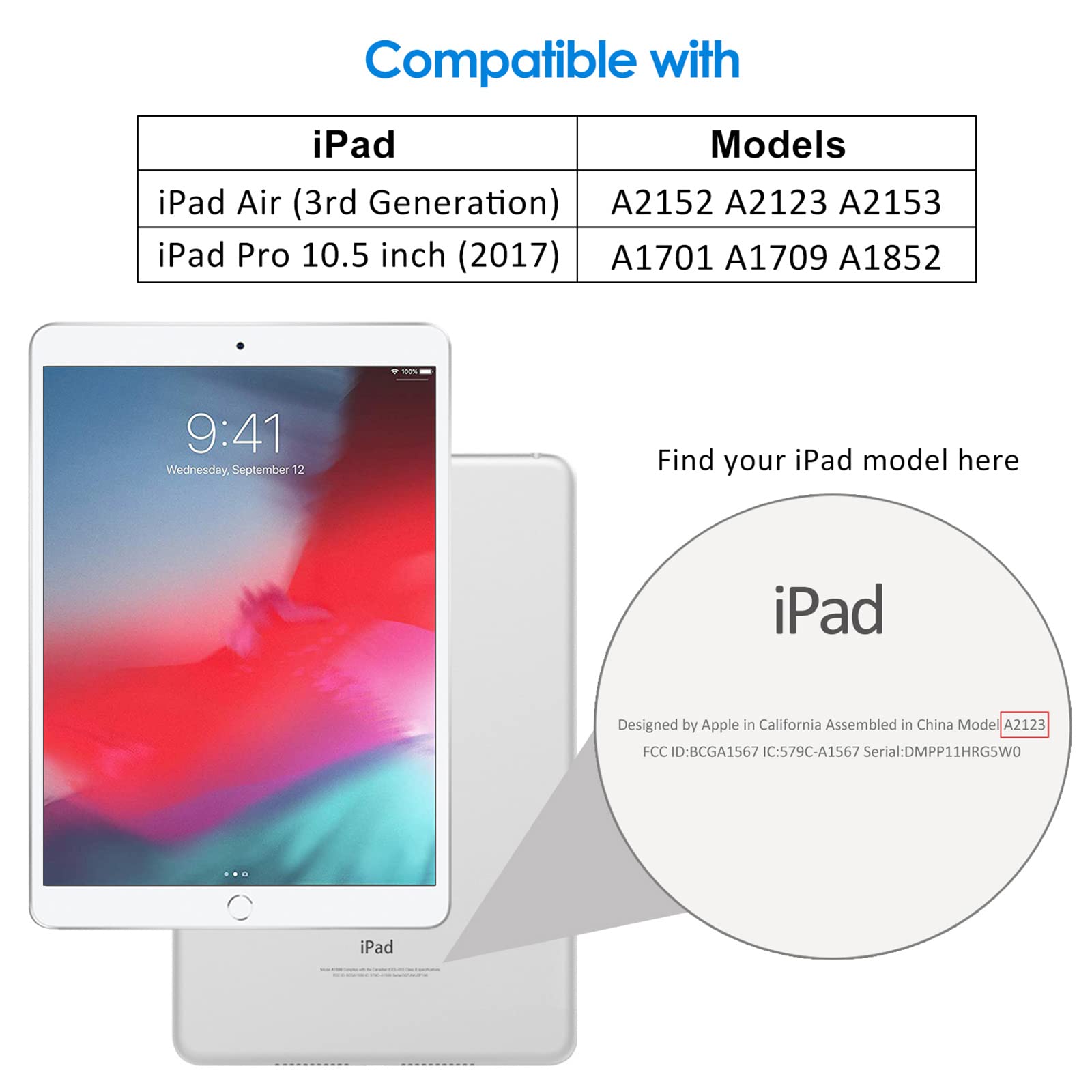 JETech Screen Protector for iPad Pro 10.5-Inch and iPad Air 3 (10.5 Inch 2019 Model), 9H Tempered Glass Film, HD Clear, 1-Pack