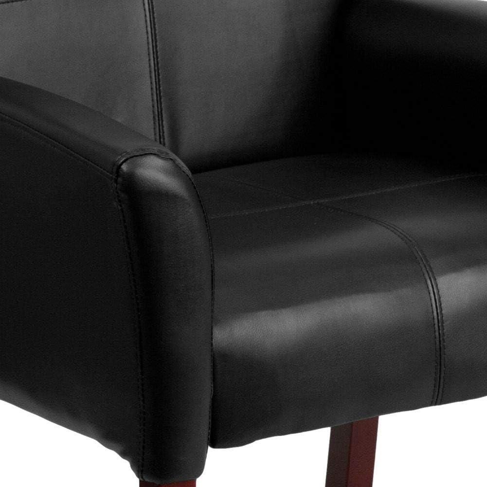 Flash Furniture Black Leather Side Chair: Furniture & Decor