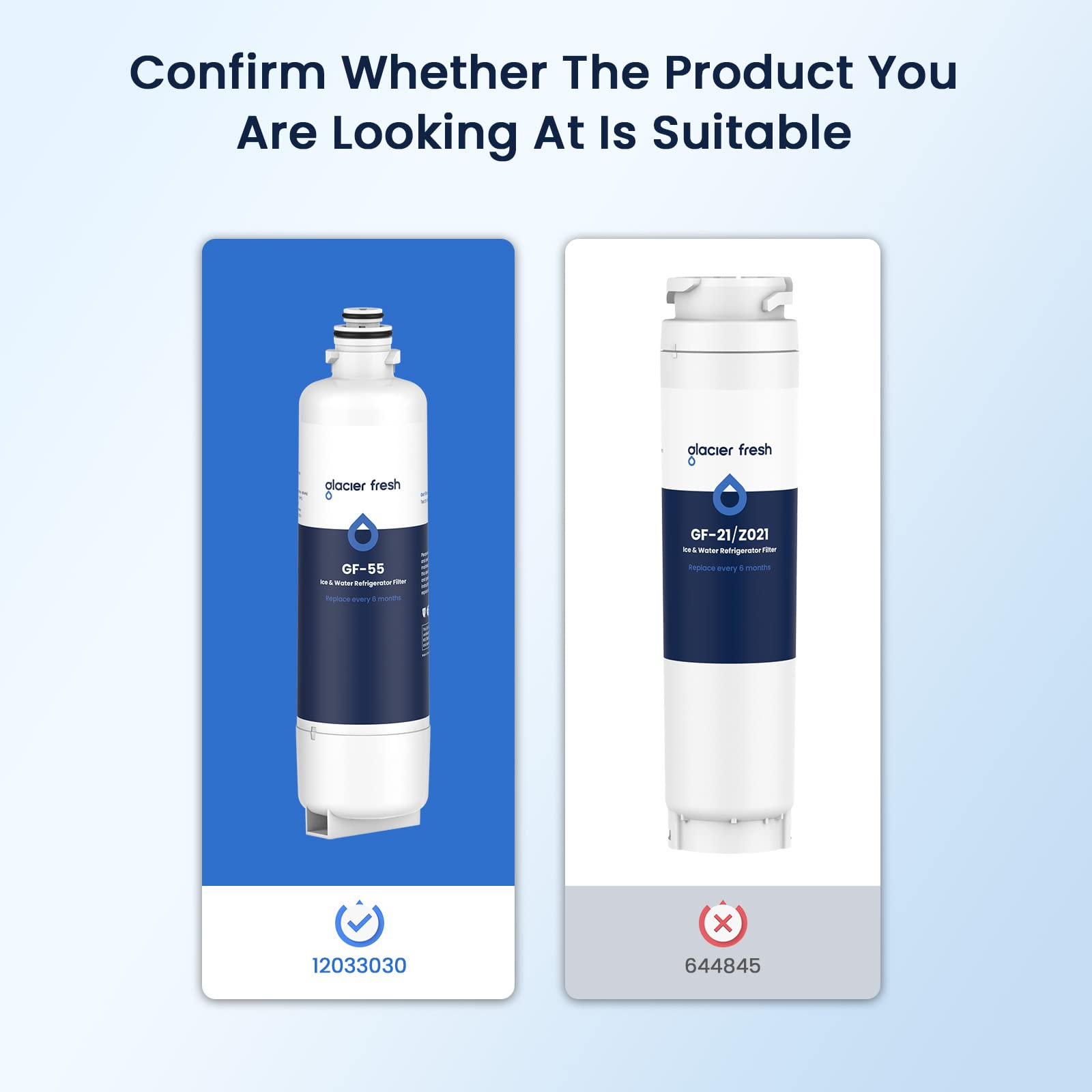 GLACIER FRESH Replacement for Bosch 11025825 Ultra Clarity Pro Refrigerator Water Filter BORPLFTR50, Compatible with KWF 2000, 12028325, 11032531, BORPLFTR50, WFC100MF, B36CT80SNS, B36CL80ENS (1 Pack)