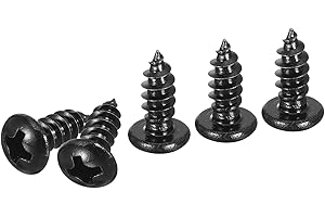 DTGN #8x3/8" Phillips Pan Head Self-tapping Screw - 100Pack - Black Oxide 304 Stainless Steel Sheet Metal Screws Wood Screws