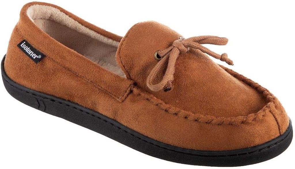  | isotoner Men's Whipstitch Gel Infused Memory Foam Moccasin | Slippers