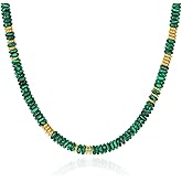 KissYan Boho Beaded Choker Necklace for Women, Gemstone Choker Natural Stone Freshwater Pearl Surfer Necklaces 14K Gold Plated Summer Beach Handmade Jewelry