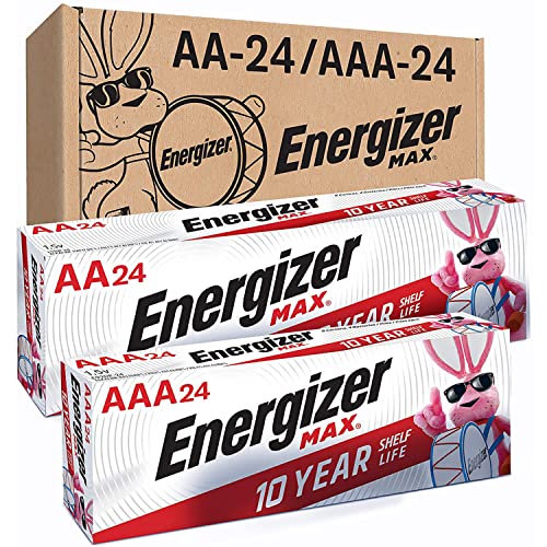 ENERGIZER AA BATTERIES AND AAA BATTERIES, 24 MAX DOUBLE A BATTERIES AND 24 MAX TRIPLE A BATTERIES COMBO PACK, 48 COUNT