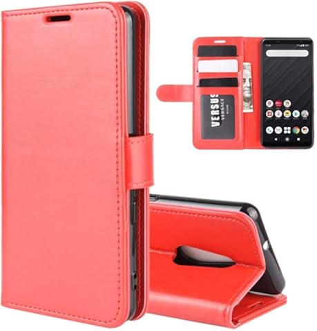 ZHANGYOUDE For la Caja Protectora del tirón Fujitsu Flechas Be4 R64 Solo Textura Horizontal con el sostenedor y Ranuras for Tarjetas y Monedero y Marco de Fotos (Negro) (Color : Red)