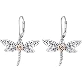 Dragonfly Leverback Hoop Hook Earrings 925 Sterling Silver Celtic Dangle Drop Earrings Dragonfly Huggie Earrings Dragonfly Jewelry Gifts for Women