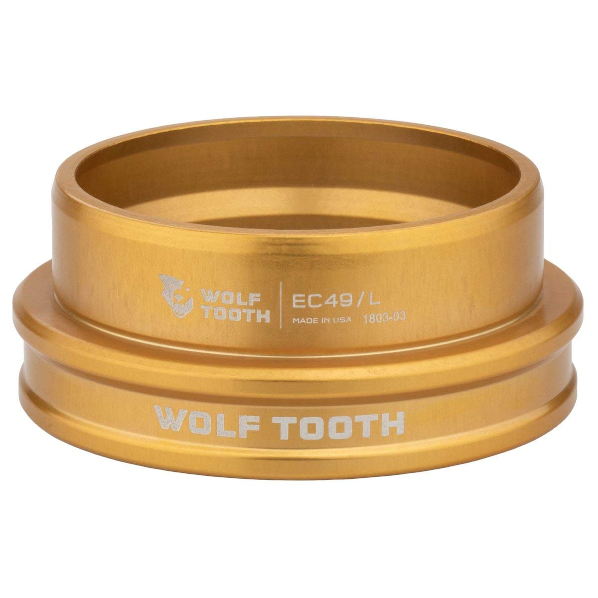 Wolf Tooth Performance EC49/40 Lower Headset Gold | Lightweight Aluminium Headset Stainless Steel Bearings Wide Colour Range