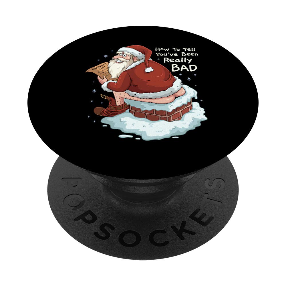 Pooping Santa Really Bad Naughty List Gift Christmas PopSockets Swappable PopGrip