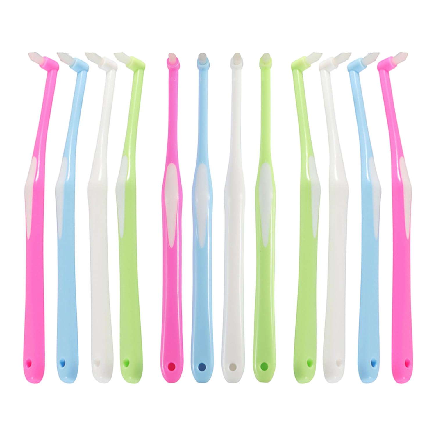SYEYCW 12 Pcs Single Tufted Toothbrush, Orthodontic Toothbrushes, Interspace Toothbrushes, Soft Single Tufted Toothbrush for Detail Cleaning and Orthodontic Braces, for Sensitive Gums Deep Cleaning