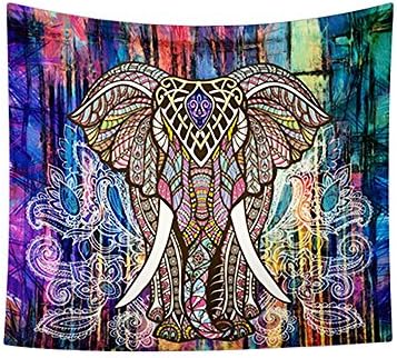 Indian Boho Elephant Tapestry Colored Printed Decorative Mandala Tapestry (M)