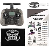 Radiomaster Pocket ELRS Hall Gimbal Transmitter Remote Control Portable Lightweight Built in LED Light Foldable Antenna（Black Mode 2）