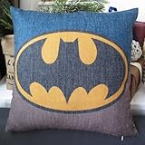 Mary's Home Superman Batman Green Lantern Captain America, Iron Man, the Flash Cotton & Linen Pillowcase Decorative Throw Pillow Cover (Batman)