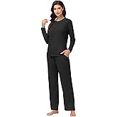 Kinglaman 1/2/3 Pack Women's Pajama Set Long Sleeve Top and Pants Comfy Lounge Sleepwear Set Soft Loungewear Pjs with Pockets