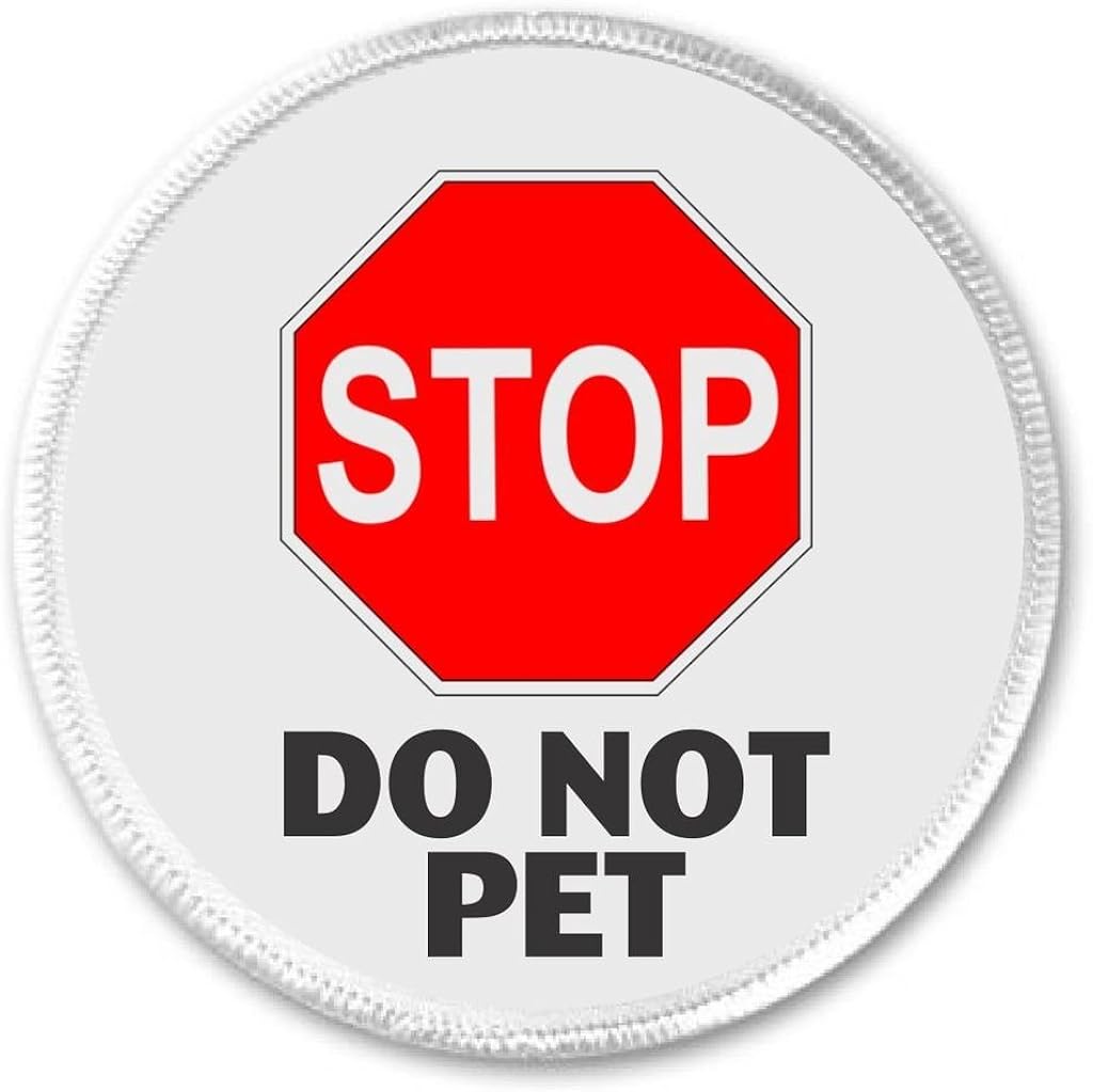 STOP Do Not Pet 3" Sew On Patch Service Dog Animal Clothing