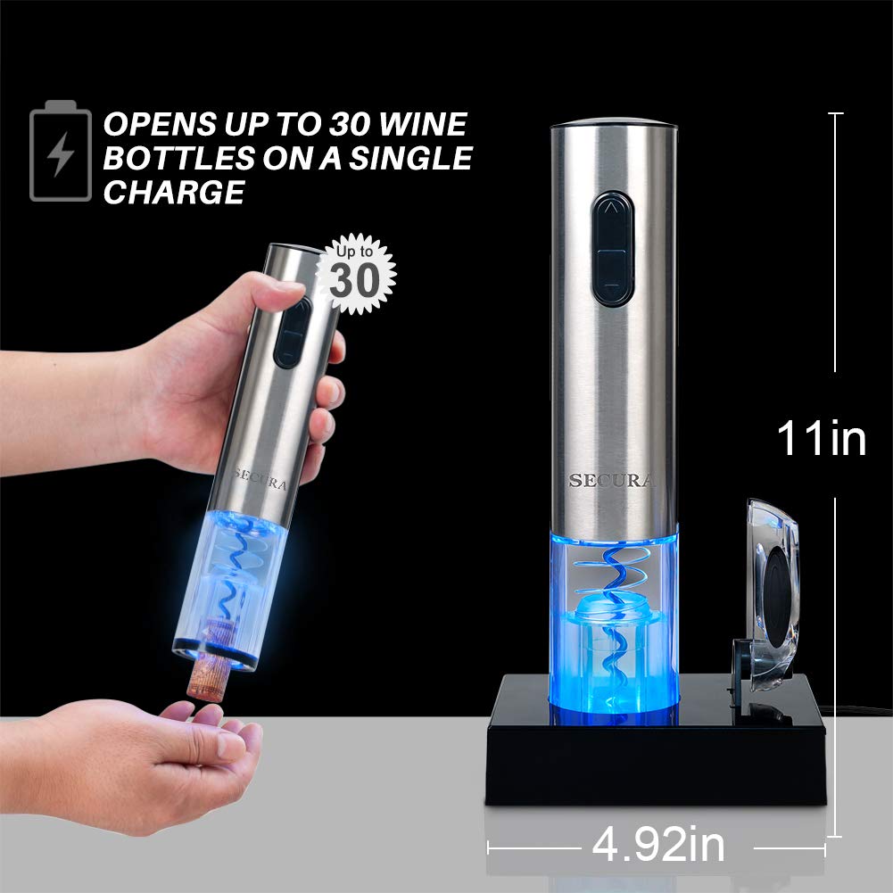 Secura Stainless Steel Electric Wine Opener Foil Cutter (Stainless Steel) by Secura