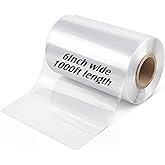 YooNotee 6 Inch x 1000 ft Poly Tubing Roll, Lay Flat Poly Tube Bags, Food-grade Polyethylene, Clear Custom Bag Packaging, 2-m