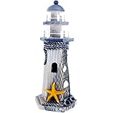 Starfish Wooden Lighthouse 10" High Nautical Themed Rooms Lighthouse Home Decor