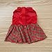 Tangpan Bow-Knot Christmas Pet Plaid Skirt Dog Clothes Santa Dress Size M
