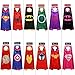 Sholin Superhero Dress Up Costumes 6 Double-Sided Design Satin Capes With 12 Felt Masks For Boys and Girls