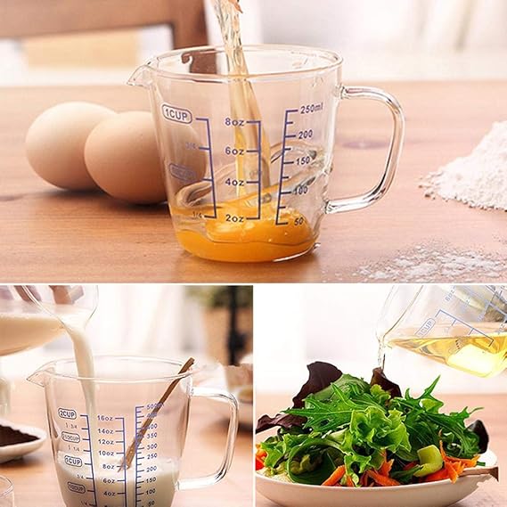 Jarra medidora de cristal de borosilicato para cocina, apta para ...