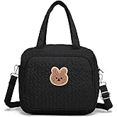 Small Diaper Bag Tote, Crossbody Diaper Bag Mini Purse with 8 Pockets, Travel Baby Bag for boys & Girls, 2 Insulated Pockets, Black
