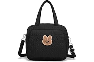 FWKEKYE Small Diaper Bag Tote, Crossbody Diaper Bag Mini Purse with 8 Pockets, Travel Baby Bag for boys & Girls, 2 Insulated Pockets, Black