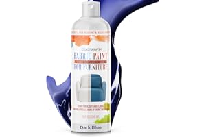 COCOMFIX Fabric Paint, Fabric Paint for Furniture upholstery(Dark Blue), Permanent & Colorfast. For Sofas, Chairs, Lampshades, Pillows, Upholstery, Soft Furniture, Clothing, Shoes. Indoor & Outdoor Use.(8.5oz)