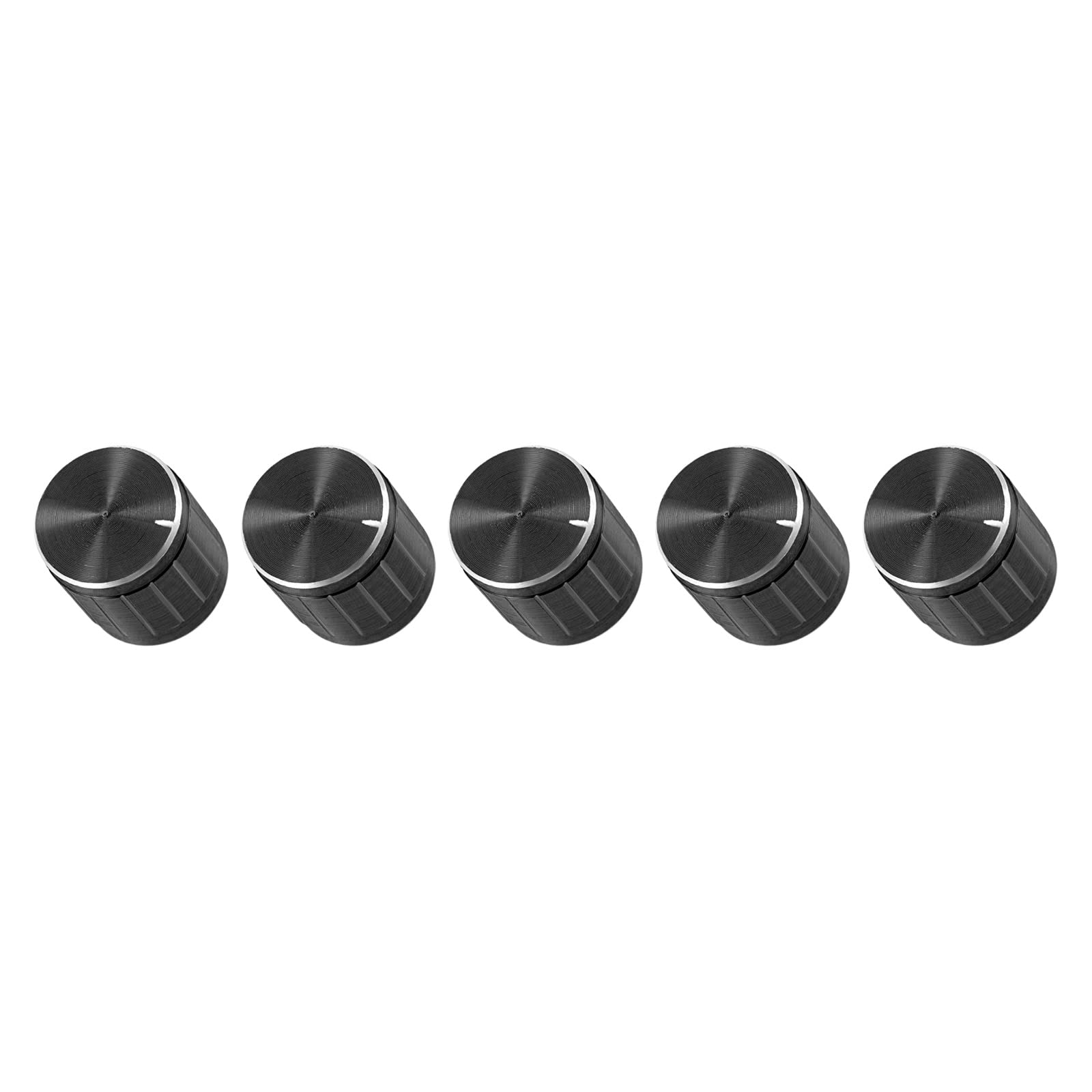 Rebower Potentiometer Control Knob Insert Shaft Switch Knobs, [for Audio Device] - 15.8x16.8mm/ 6mm/Black / 5Pcs