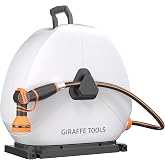 Giraffe Tools Ground-Mounted Retractable Garden Hose Reel, 5/8" x 92FT | Heavy-Duty Hose Reel with 360&deg;Swivel Base, No Wall Damage, Auto Rewind for Lawn, Patio,Concrete Floor &amp; Yard Watering